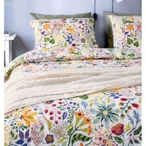 IKEA STRANDLUMMER KING SIZE 2 Bright Floral Pillowcases & Duvet Cover Set $149